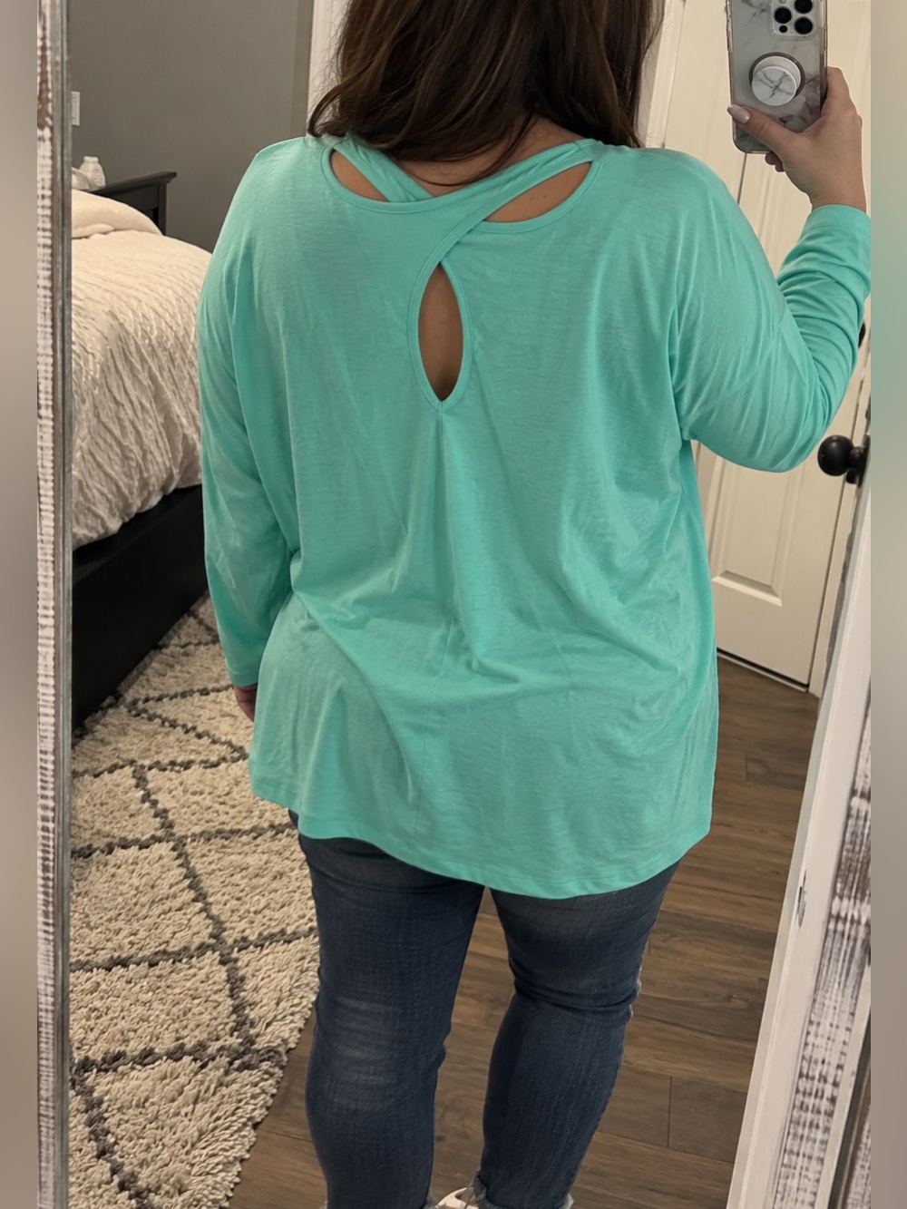 TEK GEAR Aqua Strappy Open Back Top XL
